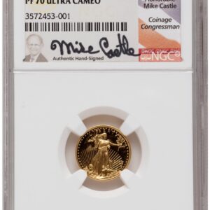 1000 Modern Bullion Coins (2002-W Proof Gold Eagle 1.85 oz Mike Castle)
