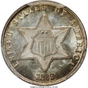 1869 Three Cent Silver (1869 3CS PCGS Secure PCGS Plus)
