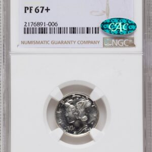 1942 Proof Mercury Dimes (1942 10C CAC NGC Plus)