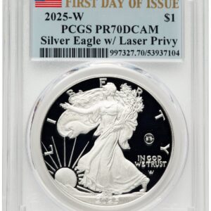 2025-W Modern Bullion Coins (2025-W Proof Silver Eagle Privy Laser Engraved 1 oz FDI Flag)