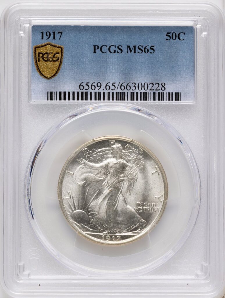1917 Walking Liberty Half Dollars (1917 50C PCGS Secure)