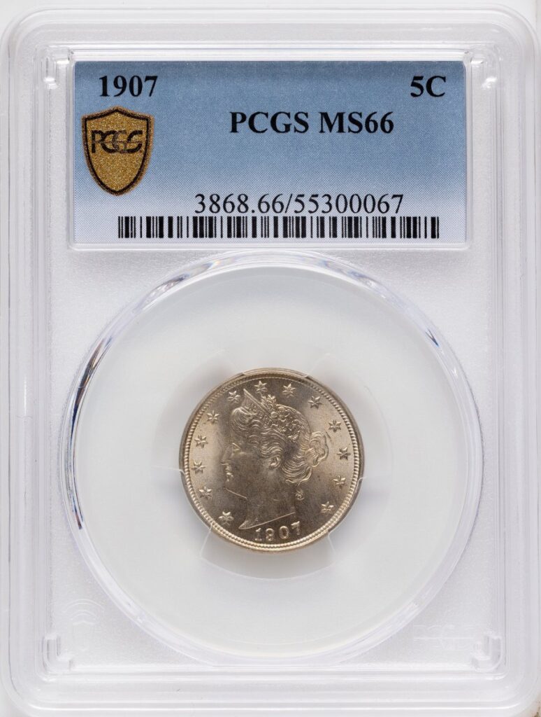 1907 Liberty Nickels (1907 5C PCGS Secure)