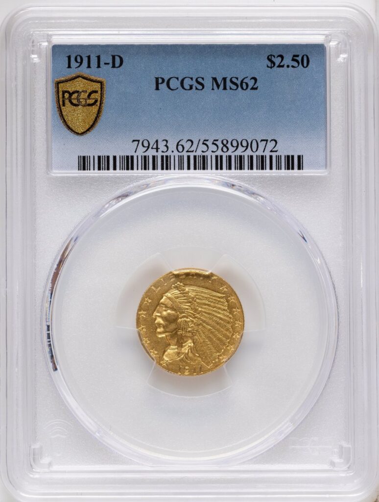 1911-D Indian Quarter Eagles (1911-D $2 1/2 PCGS Secure)