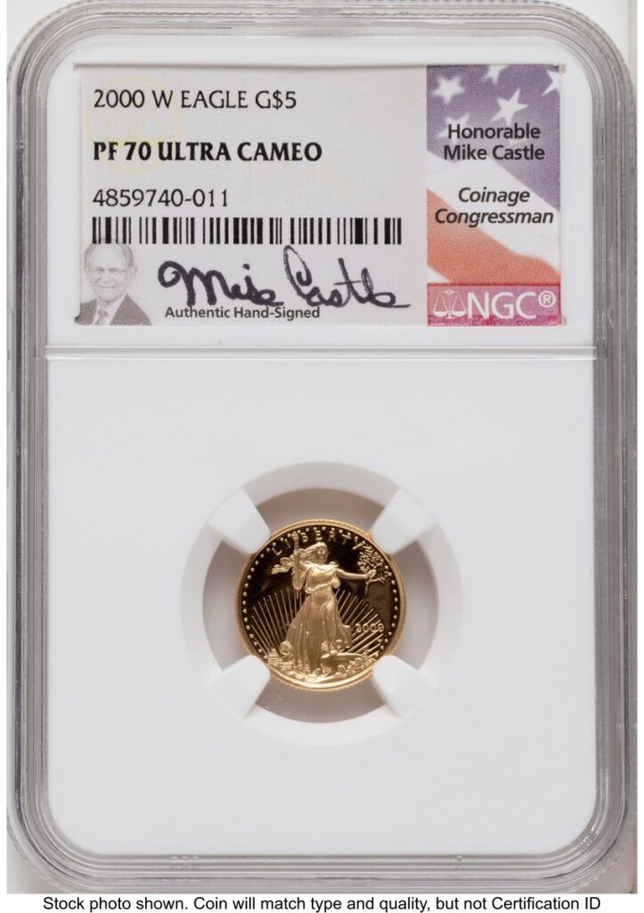 1000 Modern Bullion Coins (2000-W Proof Gold Eagle 1.85 oz Mike Castle)