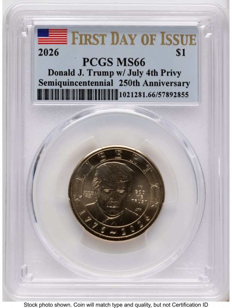 2026 Modern Bullion Coins (2026 Semiquincentennial President Donald J. Trump $1 (Privy Mark) FDI Flag)