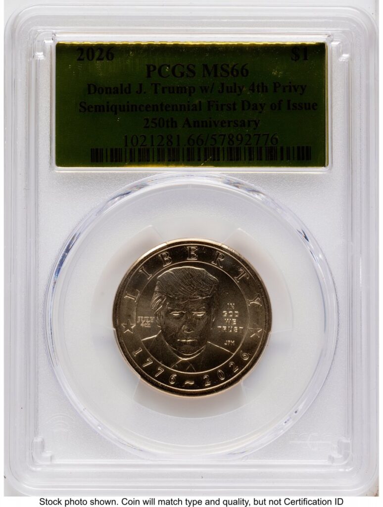 2026 Modern Bullion Coins (2026 Semiquincentennial President Donald J. Trump $1 (Privy Mark) FDI Gold Foil)
